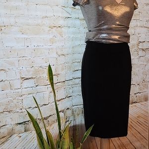 Bisou Bisou black pencil midi skirt